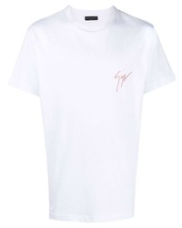 weißes T-Shirt mit einem Rundhalsausschnitt von Giuseppe Zanotti
