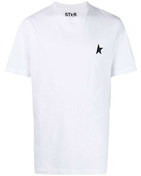 weißes T-Shirt mit einem Rundhalsausschnitt von Golden Goose