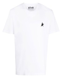 weißes T-Shirt mit einem Rundhalsausschnitt von Golden Goose