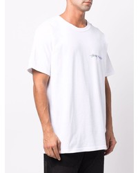 weißes T-Shirt mit einem Rundhalsausschnitt von Stussy