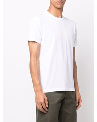 weißes T-Shirt mit einem Rundhalsausschnitt von Stone Island