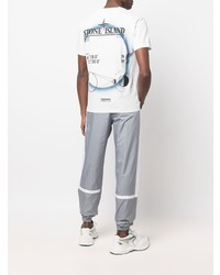 weißes T-Shirt mit einem Rundhalsausschnitt von Stone Island