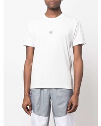 weißes T-Shirt mit einem Rundhalsausschnitt von Stone Island