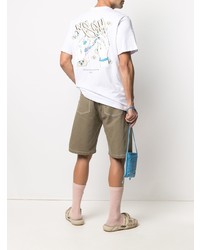 weißes T-Shirt mit einem Rundhalsausschnitt von MSGM