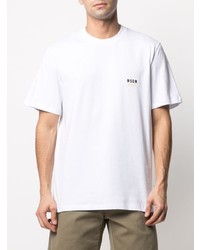 weißes T-Shirt mit einem Rundhalsausschnitt von MSGM