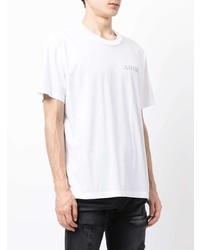 weißes T-Shirt mit einem Rundhalsausschnitt von Amiri