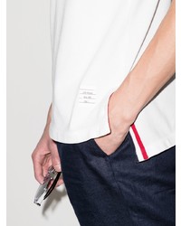 weißes T-Shirt mit einem Rundhalsausschnitt von Thom Browne