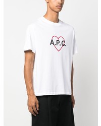 weißes T-Shirt mit einem Rundhalsausschnitt von A.P.C.