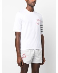 weißes T-Shirt mit einem Rundhalsausschnitt von Thom Browne