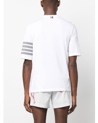 weißes T-Shirt mit einem Rundhalsausschnitt von Thom Browne