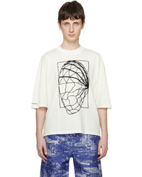 weißes T-Shirt mit einem Rundhalsausschnitt von Henrik Vibskov