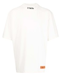 weißes T-Shirt mit einem Rundhalsausschnitt von Heron Preston