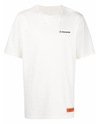 weißes T-Shirt mit einem Rundhalsausschnitt von Heron Preston