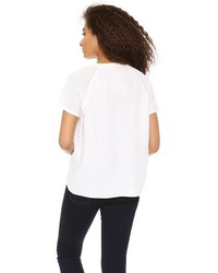 weißes T-Shirt mit einem Rundhalsausschnitt von Just Female