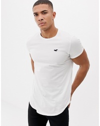 weißes T-Shirt mit einem Rundhalsausschnitt von Hollister