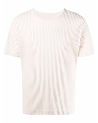 weißes T-Shirt mit einem Rundhalsausschnitt von Homme Plissé Issey Miyake