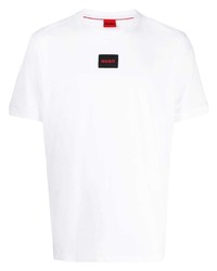 weißes T-Shirt mit einem Rundhalsausschnitt von Hugo