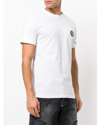 weißes T-Shirt mit einem Rundhalsausschnitt von Philipp Plein