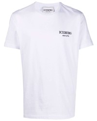 weißes T-Shirt mit einem Rundhalsausschnitt von Iceberg