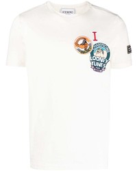 weißes T-Shirt mit einem Rundhalsausschnitt von Iceberg