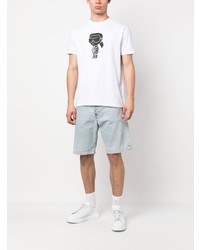 weißes T-Shirt mit einem Rundhalsausschnitt von Karl Lagerfeld