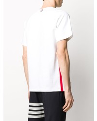 weißes T-Shirt mit einem Rundhalsausschnitt von Thom Browne