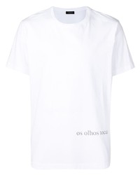 weißes T-Shirt mit einem Rundhalsausschnitt von Inês Torcato