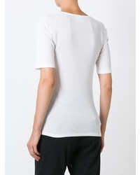 weißes T-Shirt mit einem Rundhalsausschnitt von THE WHITE BRIEFS