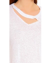 weißes T-Shirt mit einem Rundhalsausschnitt von LnA