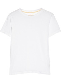 weißes T-Shirt mit einem Rundhalsausschnitt von J Brand