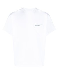 weißes T-Shirt mit einem Rundhalsausschnitt von Jacquemus