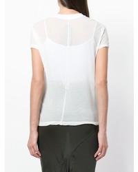 weißes T-Shirt mit einem Rundhalsausschnitt von Rick Owens DRKSHDW