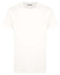 weißes T-Shirt mit einem Rundhalsausschnitt von Jil Sander