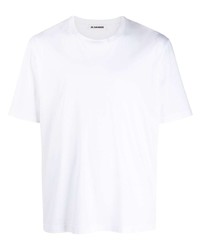 weißes T-Shirt mit einem Rundhalsausschnitt von Jil Sander