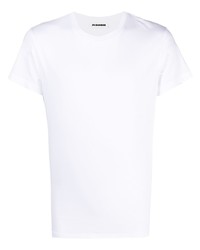 weißes T-Shirt mit einem Rundhalsausschnitt von Jil Sander