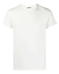 weißes T-Shirt mit einem Rundhalsausschnitt von Jil Sander