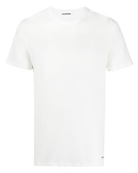 weißes T-Shirt mit einem Rundhalsausschnitt von Jil Sander