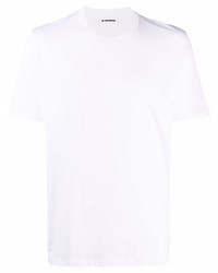 weißes T-Shirt mit einem Rundhalsausschnitt von Jil Sander