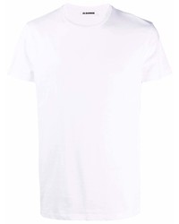 weißes T-Shirt mit einem Rundhalsausschnitt von Jil Sander