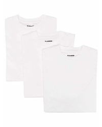 weißes T-Shirt mit einem Rundhalsausschnitt von Jil Sander