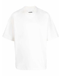 weißes T-Shirt mit einem Rundhalsausschnitt von Jil Sander