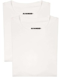 weißes T-Shirt mit einem Rundhalsausschnitt von Jil Sander