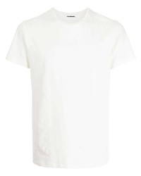 weißes T-Shirt mit einem Rundhalsausschnitt von Jil Sander