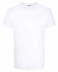 weißes T-Shirt mit einem Rundhalsausschnitt von Jil Sander