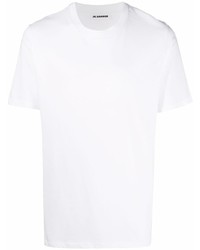 weißes T-Shirt mit einem Rundhalsausschnitt von Jil Sander