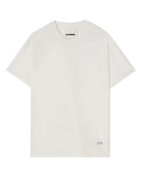 weißes T-Shirt mit einem Rundhalsausschnitt von Jil Sander