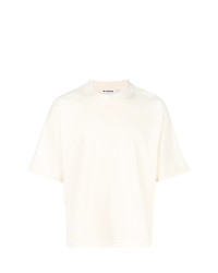 weißes T-Shirt mit einem Rundhalsausschnitt von Jil Sander