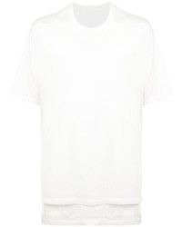 weißes T-Shirt mit einem Rundhalsausschnitt von Julius
