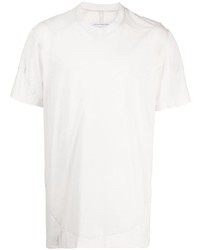 weißes T-Shirt mit einem Rundhalsausschnitt von Julius