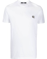 weißes T-Shirt mit einem Rundhalsausschnitt von Karl Lagerfeld